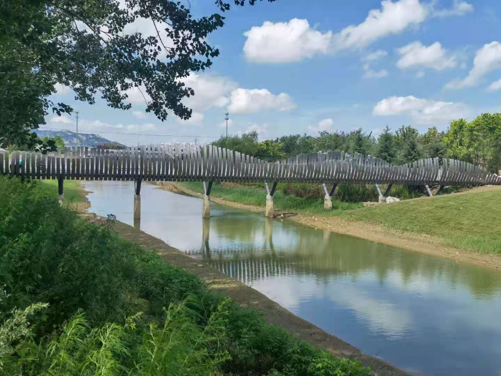 煙臺橋梁景觀工程八角河公園破繭橋施工中，敬請期待！—煙臺旭升鋼構(gòu)